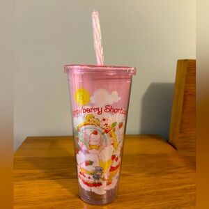 Strawberry Shortcake Pink Tumbler with Straw New